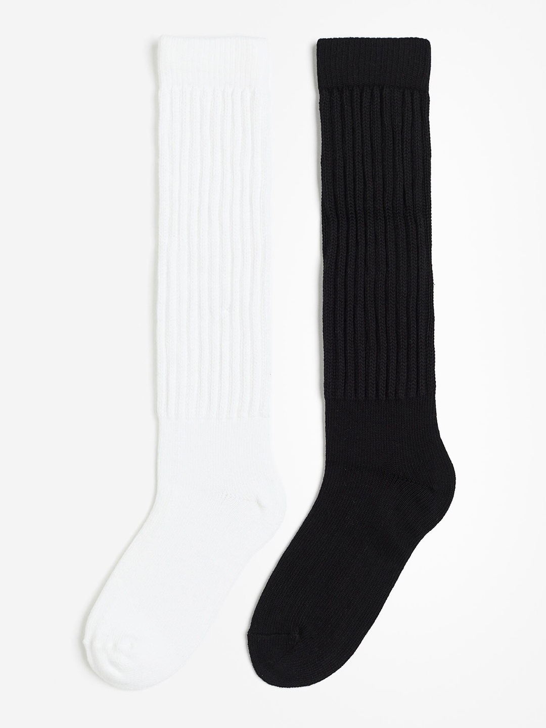 

H&M 2-Pack Knee Socks, White