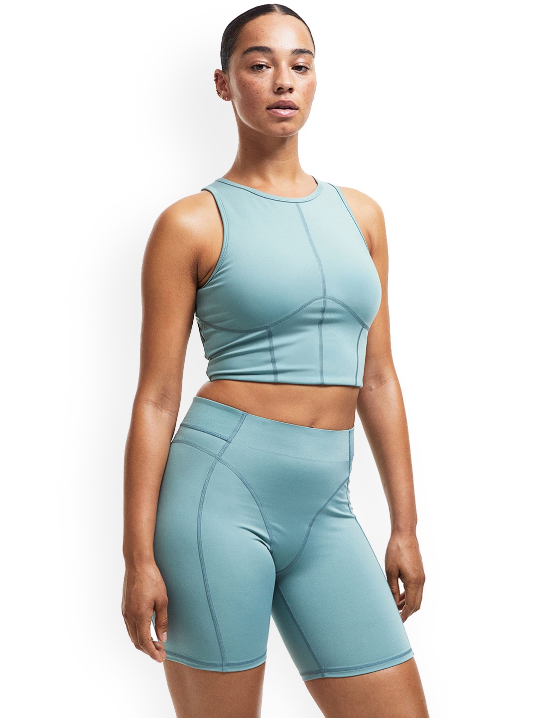 

H&M Women DryMove Sports Cycling Shorts, Turquoise blue
