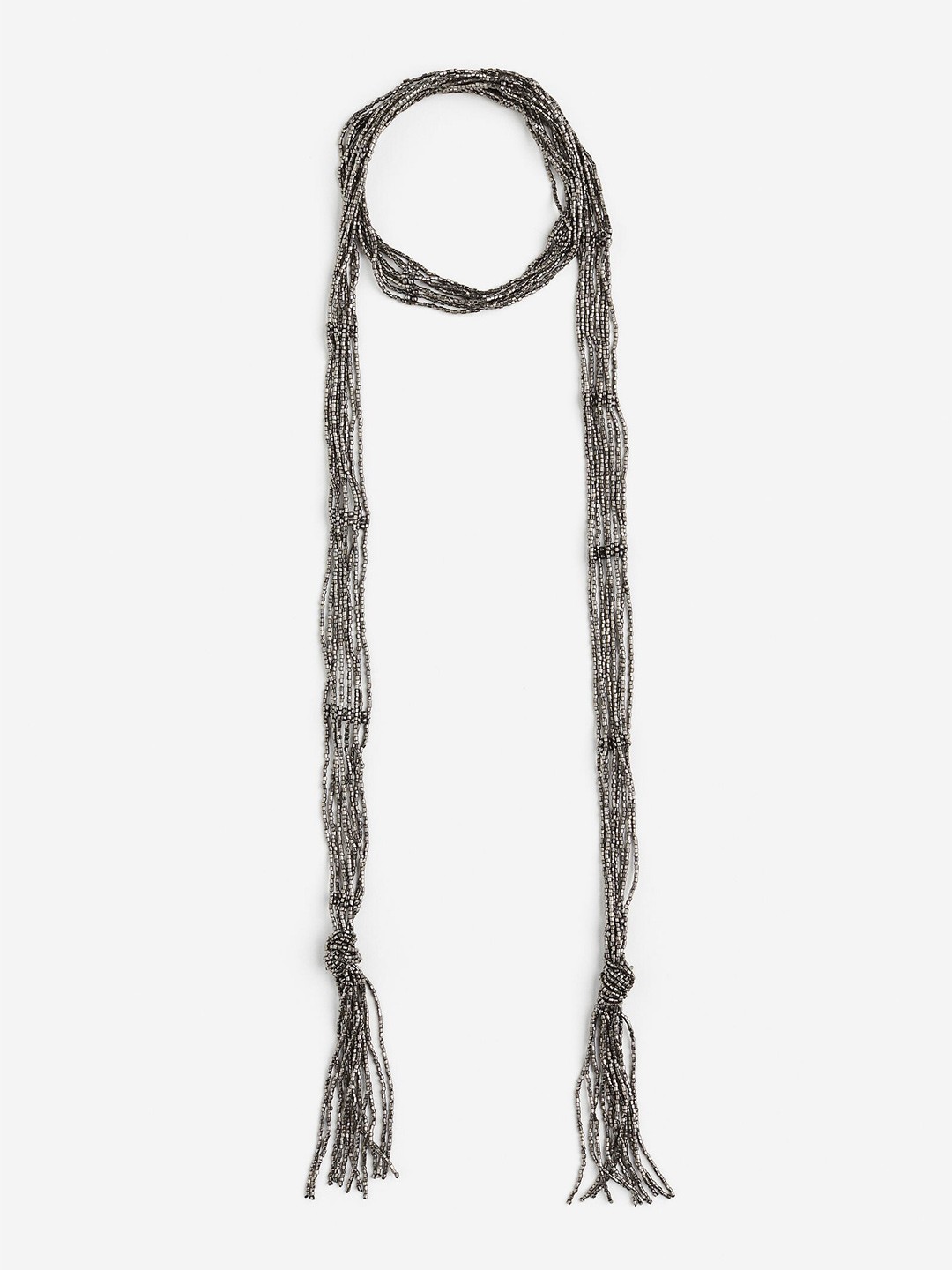 

H&M Beaded Scarf Necklace, Silver