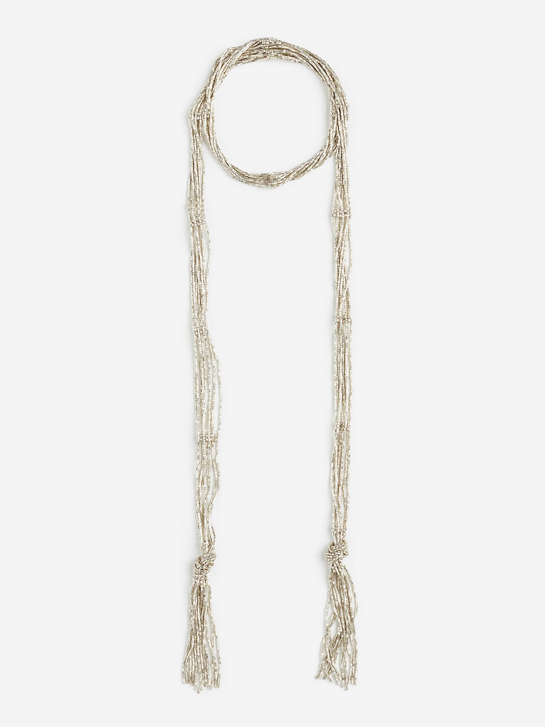 

H&M Beaded Scarf Necklace, Silver
