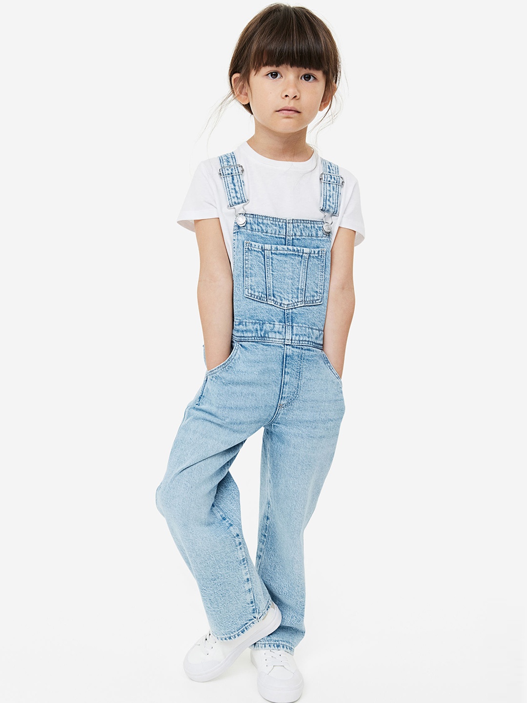 

H&M Girls Denim Dungarees, Blue