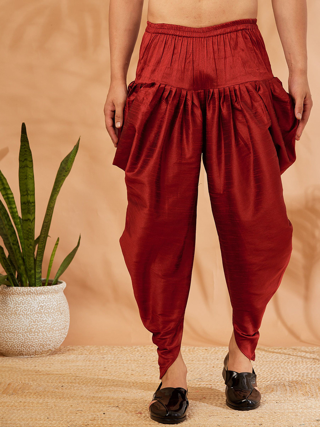 

Armaan Ethnic Men Silk Dhoti Pant, Maroon