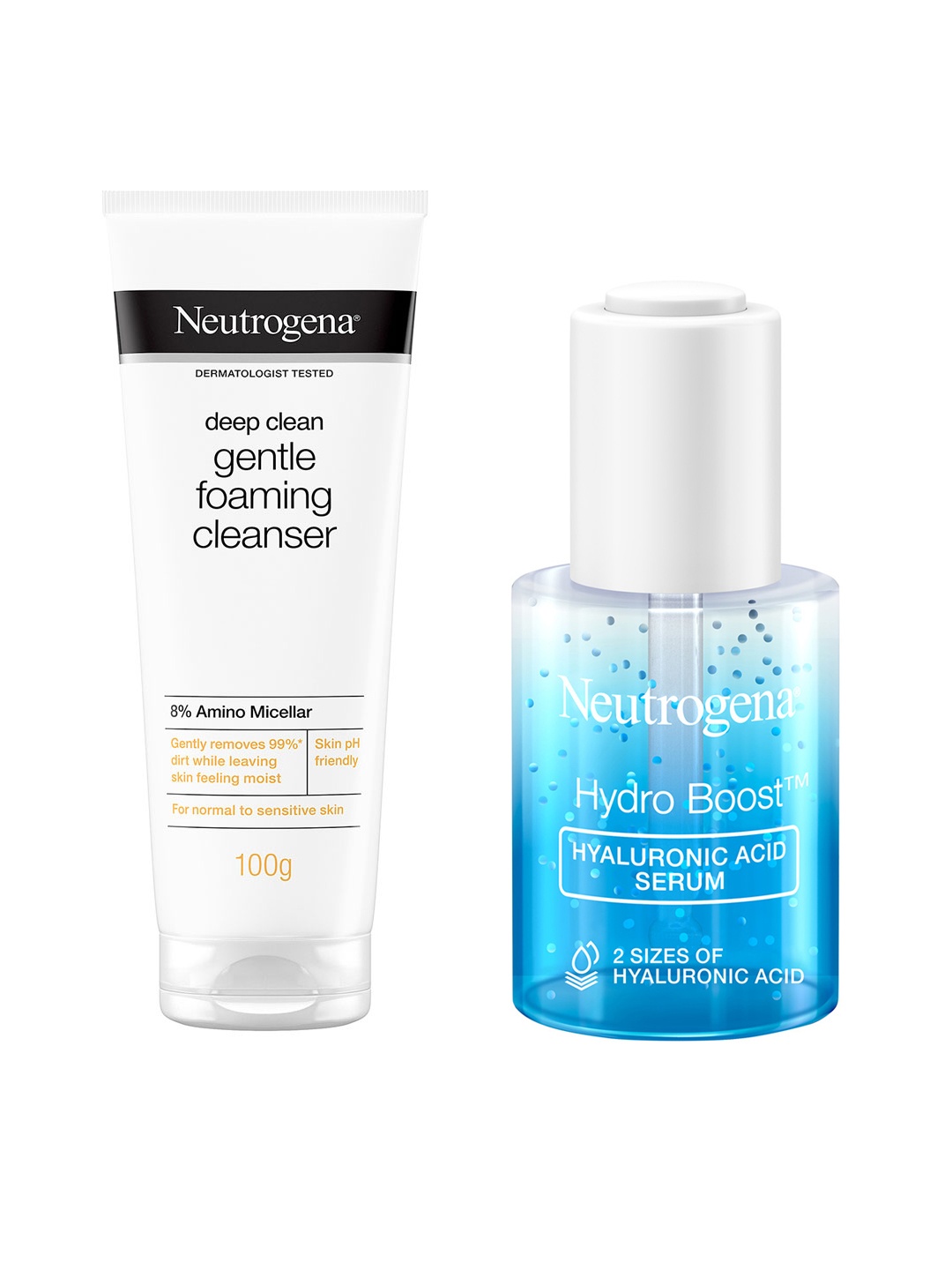 

Neutrogena Set of Deep Clean Foaming Cleanser 100 g + Hydro Boost HA Face Serum 30 ml, Blue