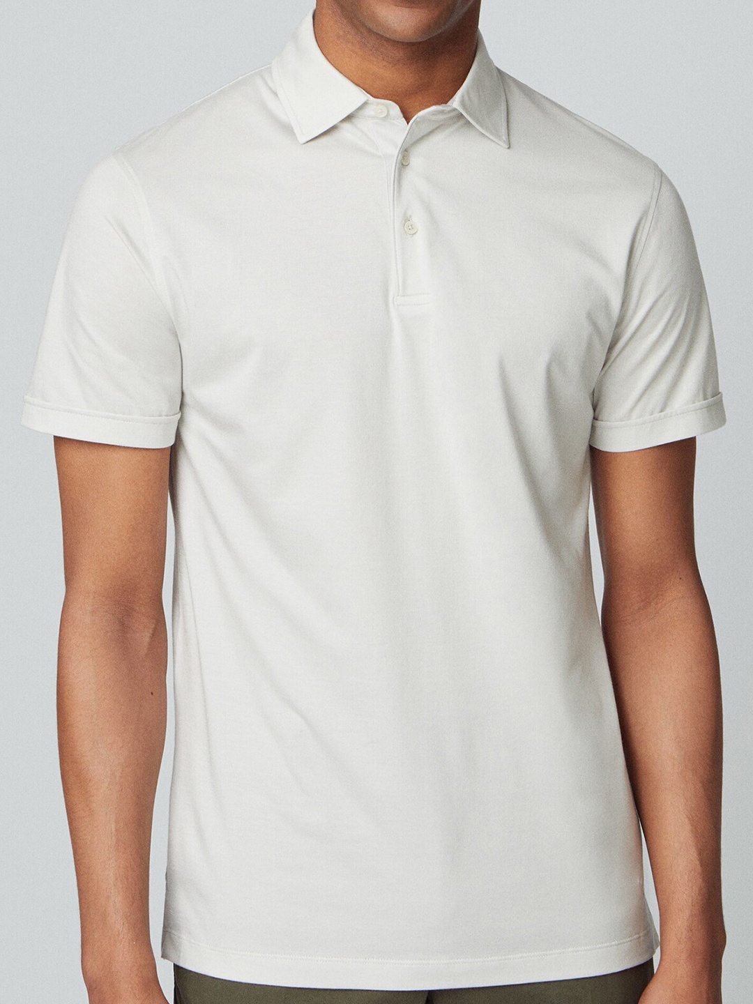 

HACKETT LONDON Men White Polo Collar T-shirt