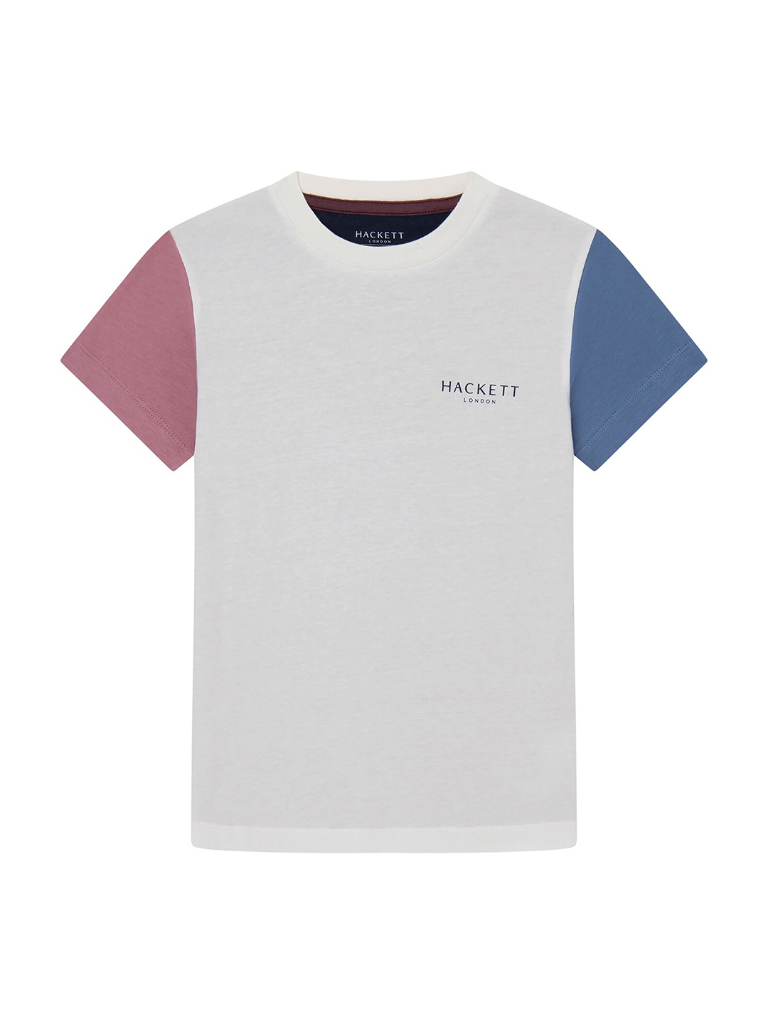 

HACKETT LONDON Boys Colourblocked Pure Cotton T-shirt, White