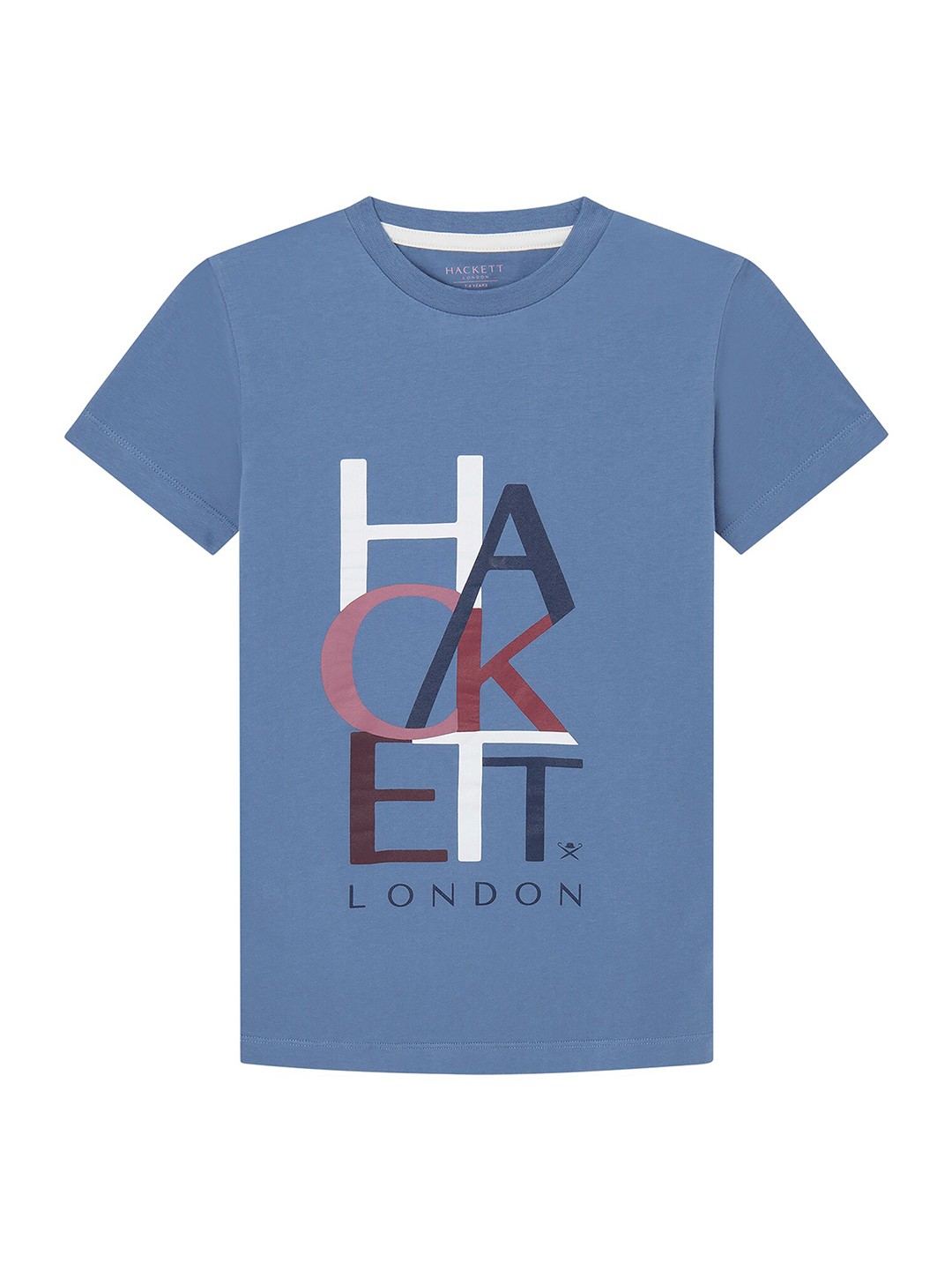 

HACKETT LONDON Boys Typography Printed Pure Cotton T-shirt, Blue