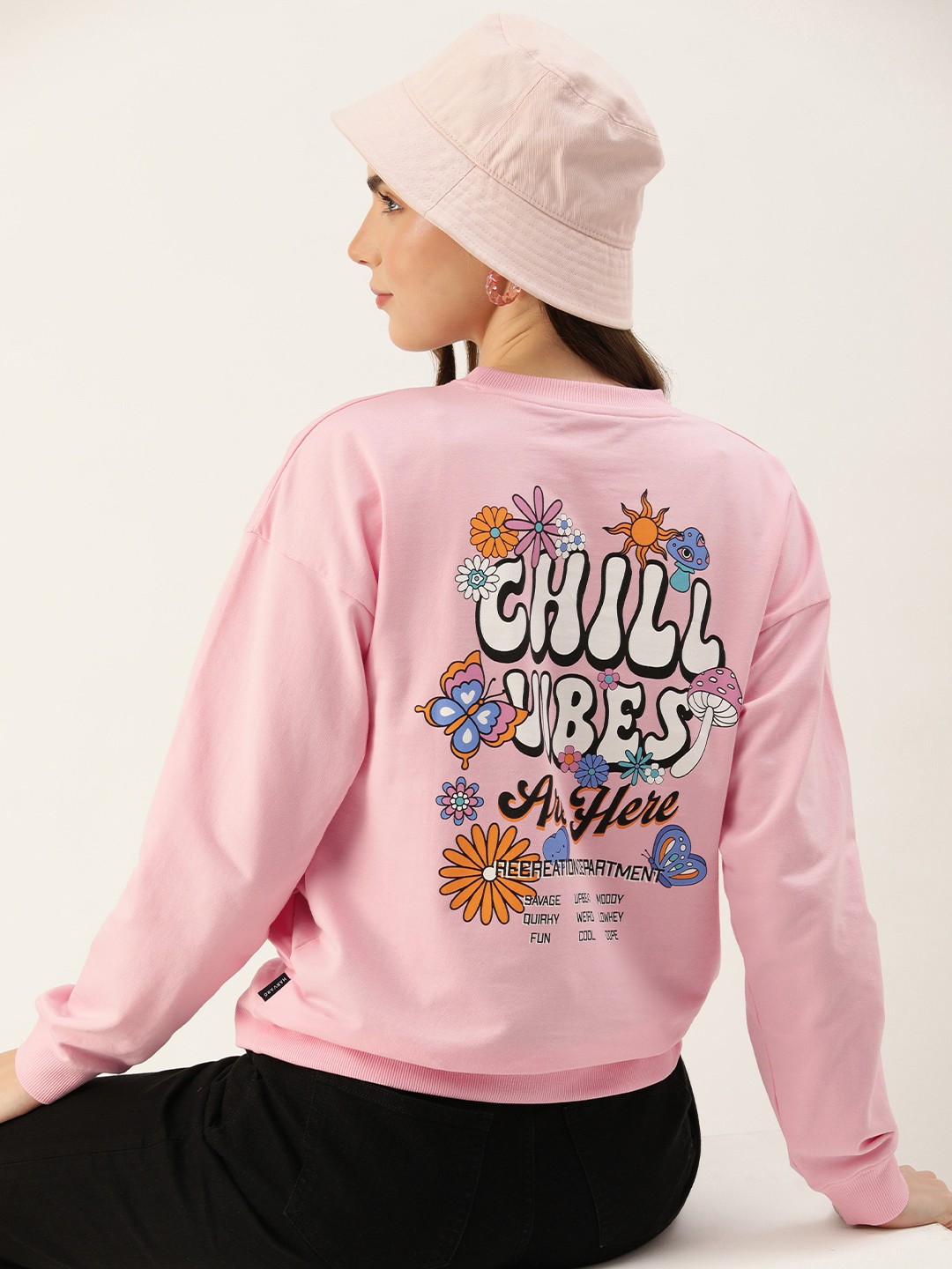 

Harvard Graphic Printed Pure Cotton Sweatshirt, Pink