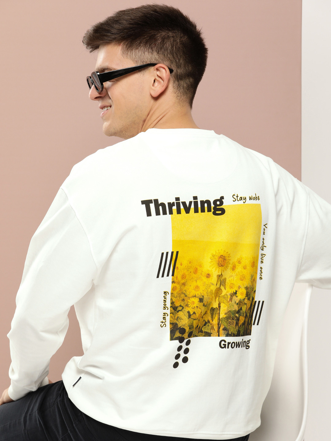 

Harvard Pure Cotton Graphic Printed Sweatshirt, White