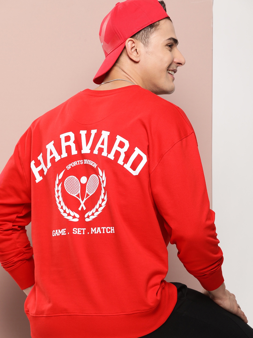 

Harvard Pure Cotton Brand Logo Printed Sweatshirt, Red