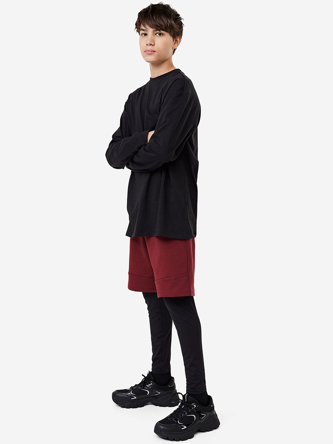 

H&M Boys DryMove Sports Tights with Shorts, Red