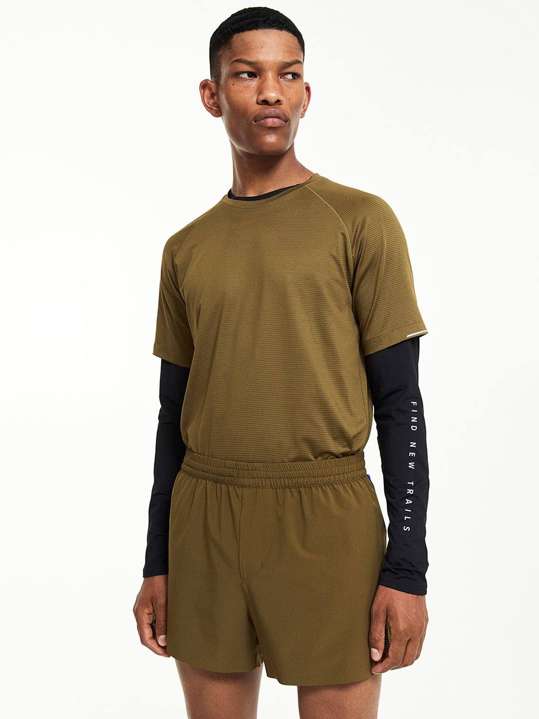 

H&M Men DryMove Pocket-Detail Running Shorts, Green