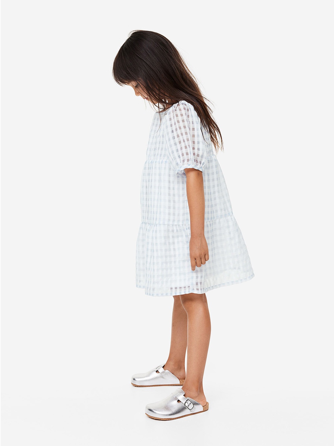 

H&M Girls Checked Chiffon Seersucker Dresses, Blue