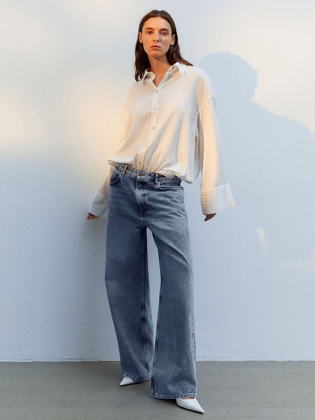 H&M Oversized Shirt, White