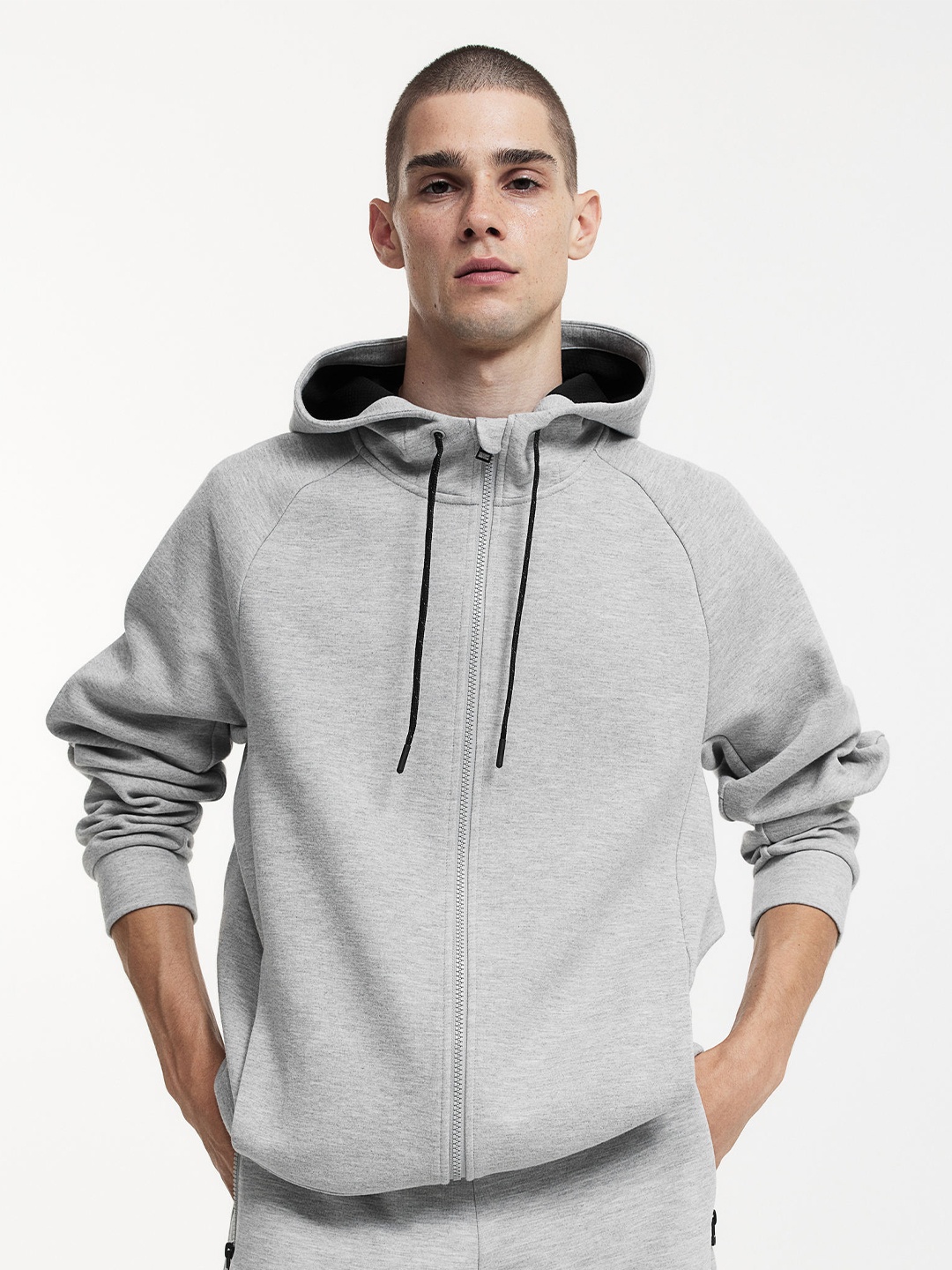 

H&M DryMove Zip-Through Sports Hoodie, Grey