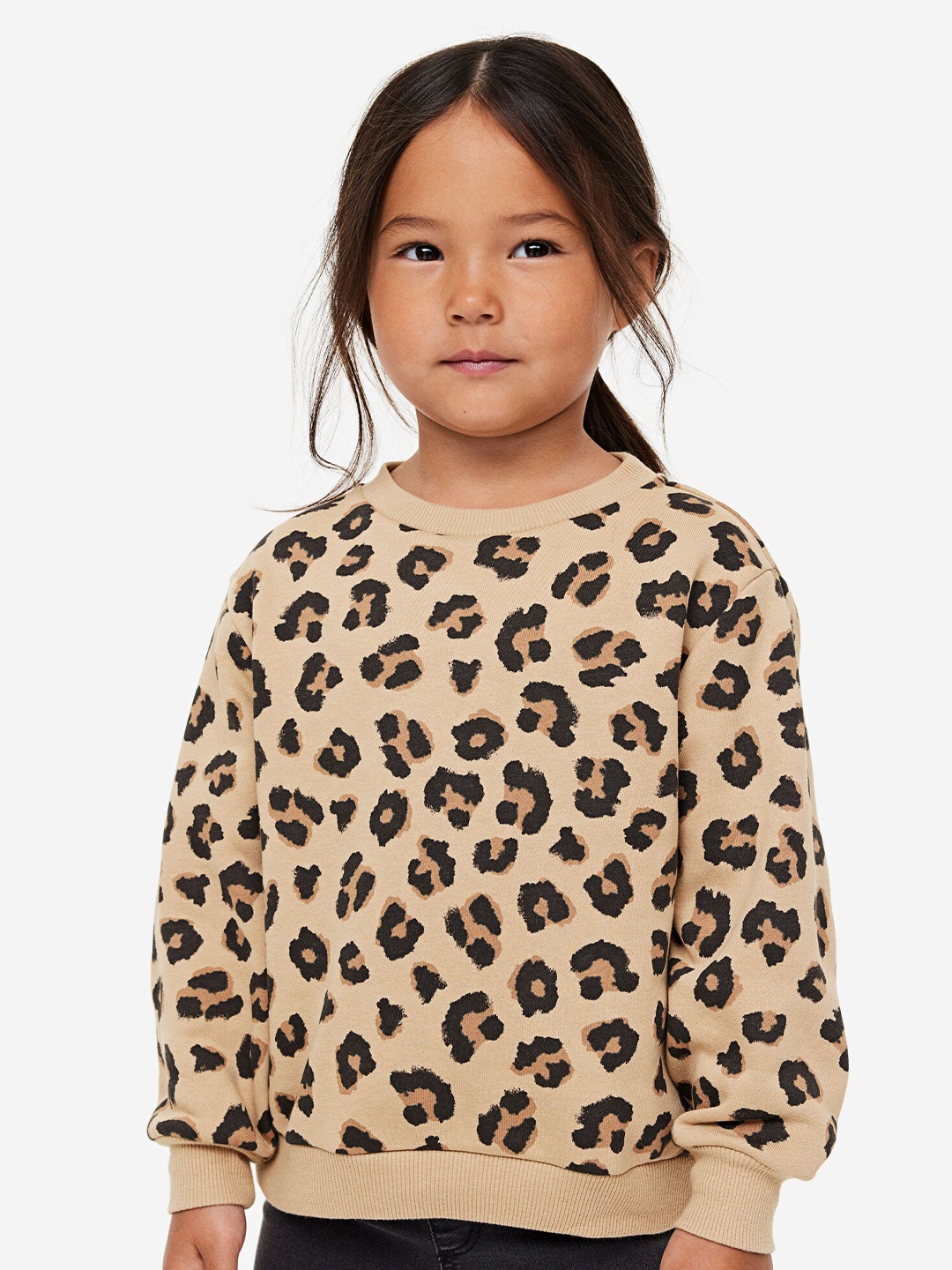 

H&M Girls Printed Sweatshirt, Beige