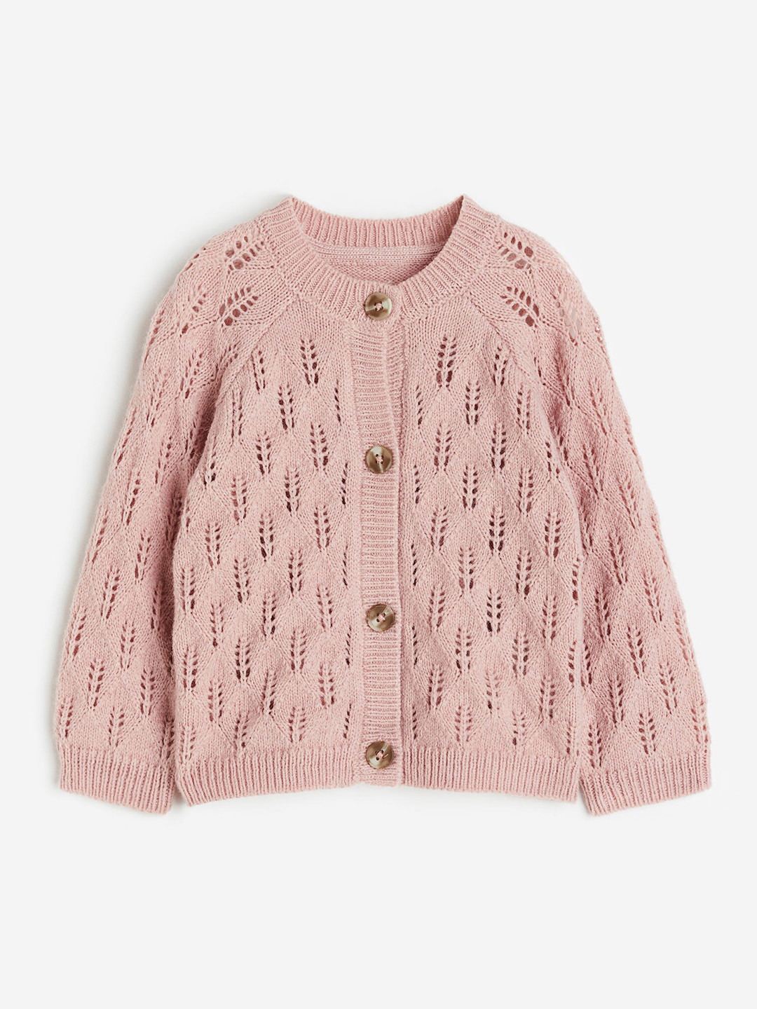 

H&M Boys Pointelle-Knit Cardigan, Pink