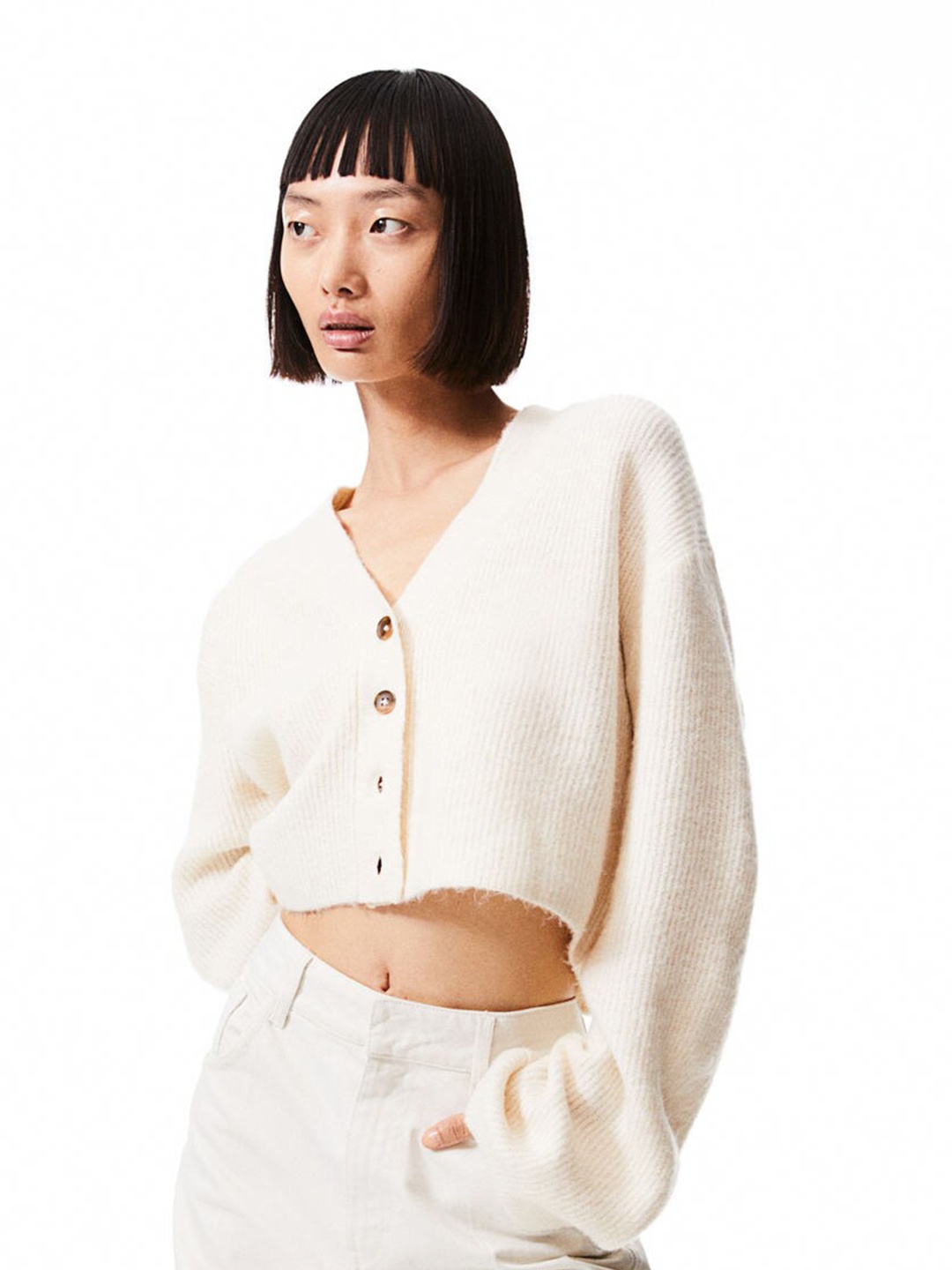 

H&M Short Cardigan, White