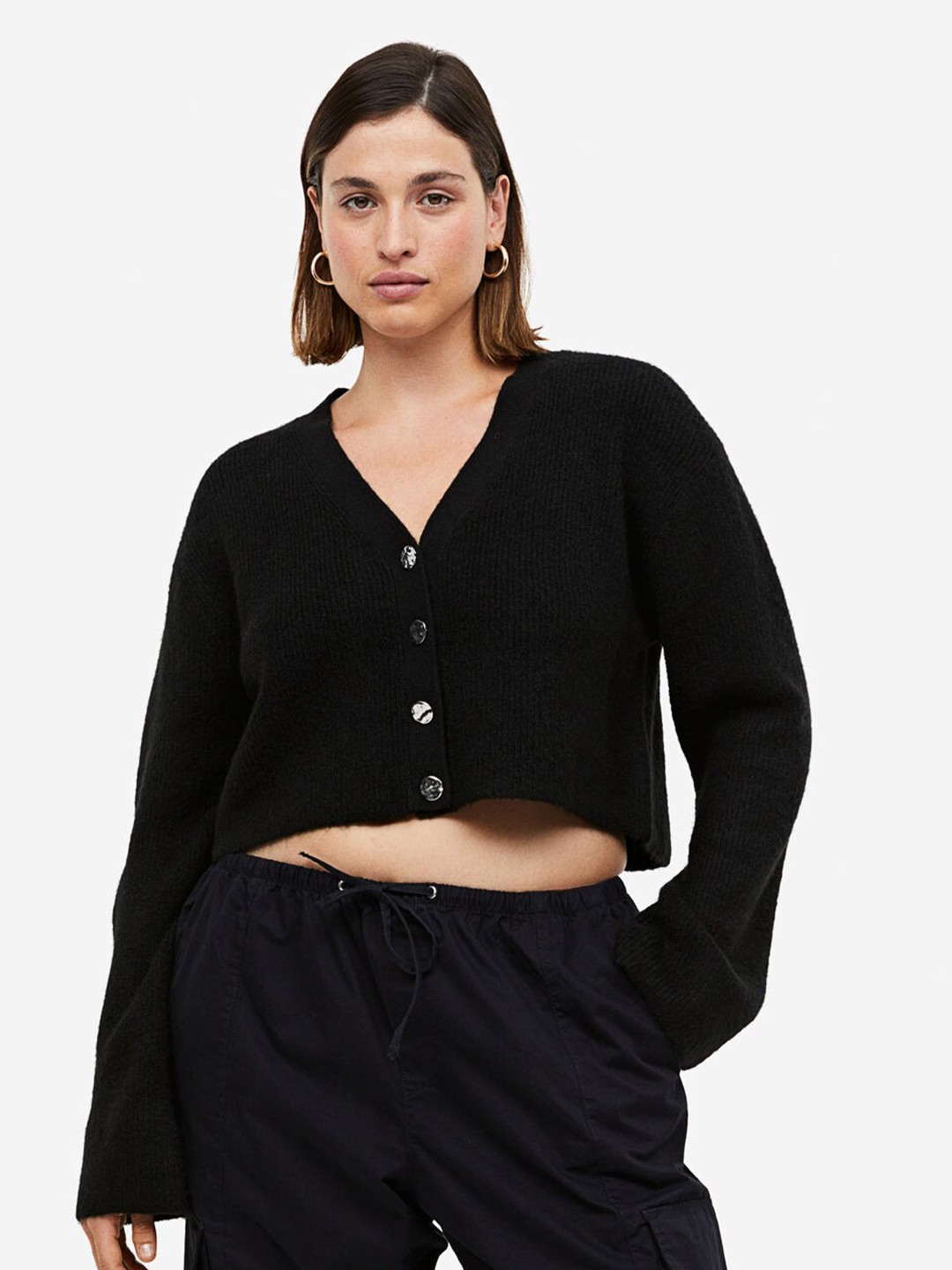 

H&M Short Cardigan, Black