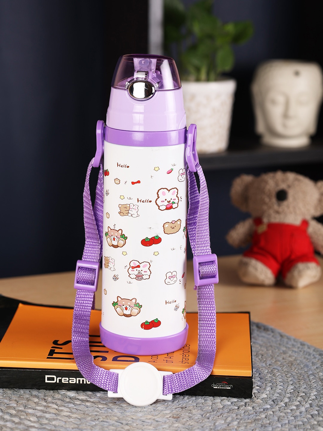 

PASSION PETALS White & Purple Printed Sipper Water Bottle - 500 ML
