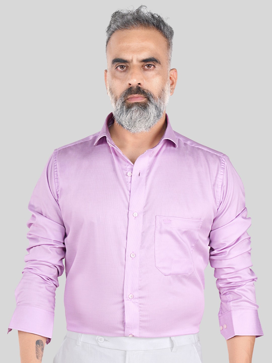 

FRENCH CROWN Standard Spread Collar Cotton Casual Shirt, Pink