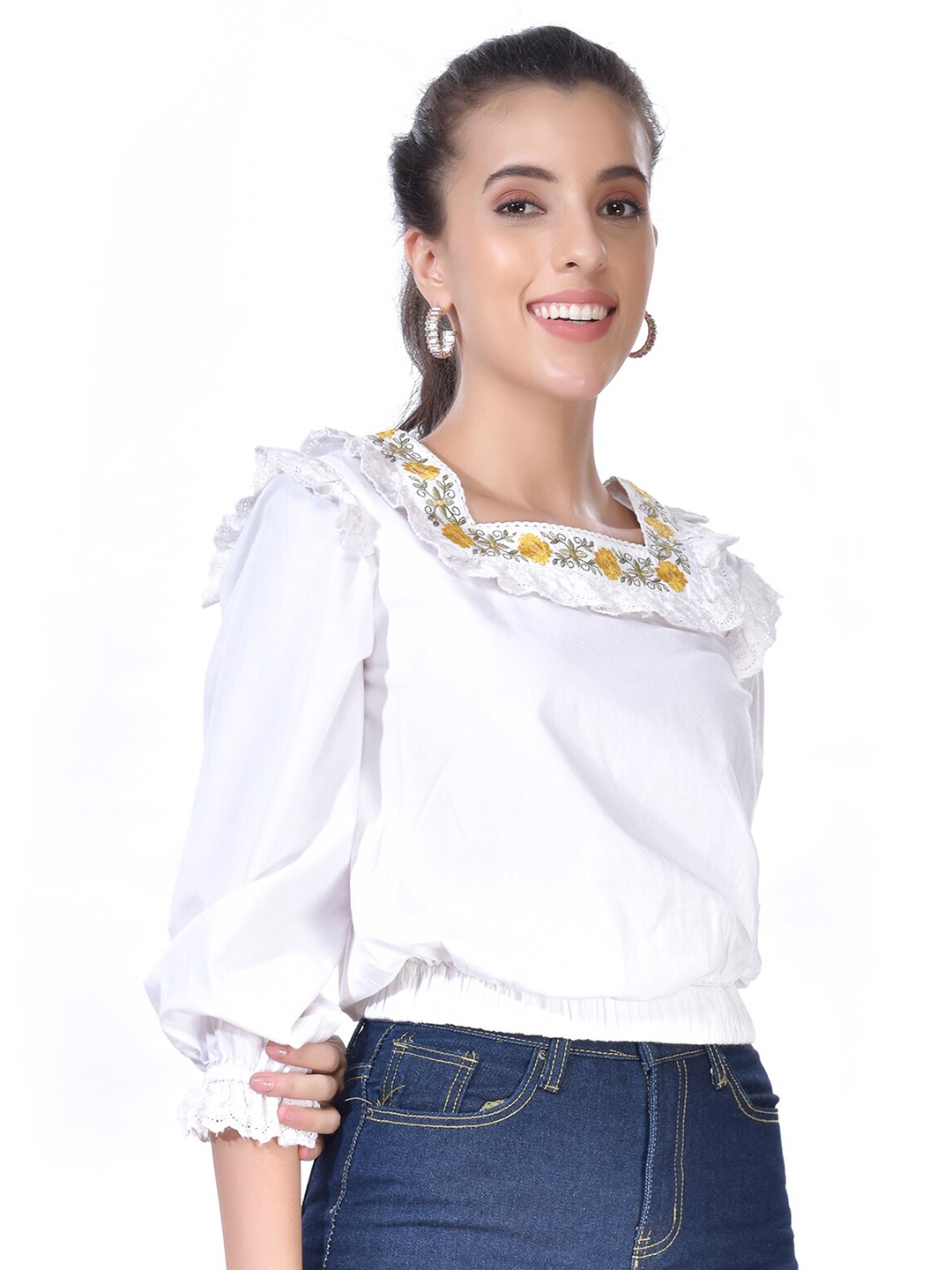 

Beatnik White Cotton Top
