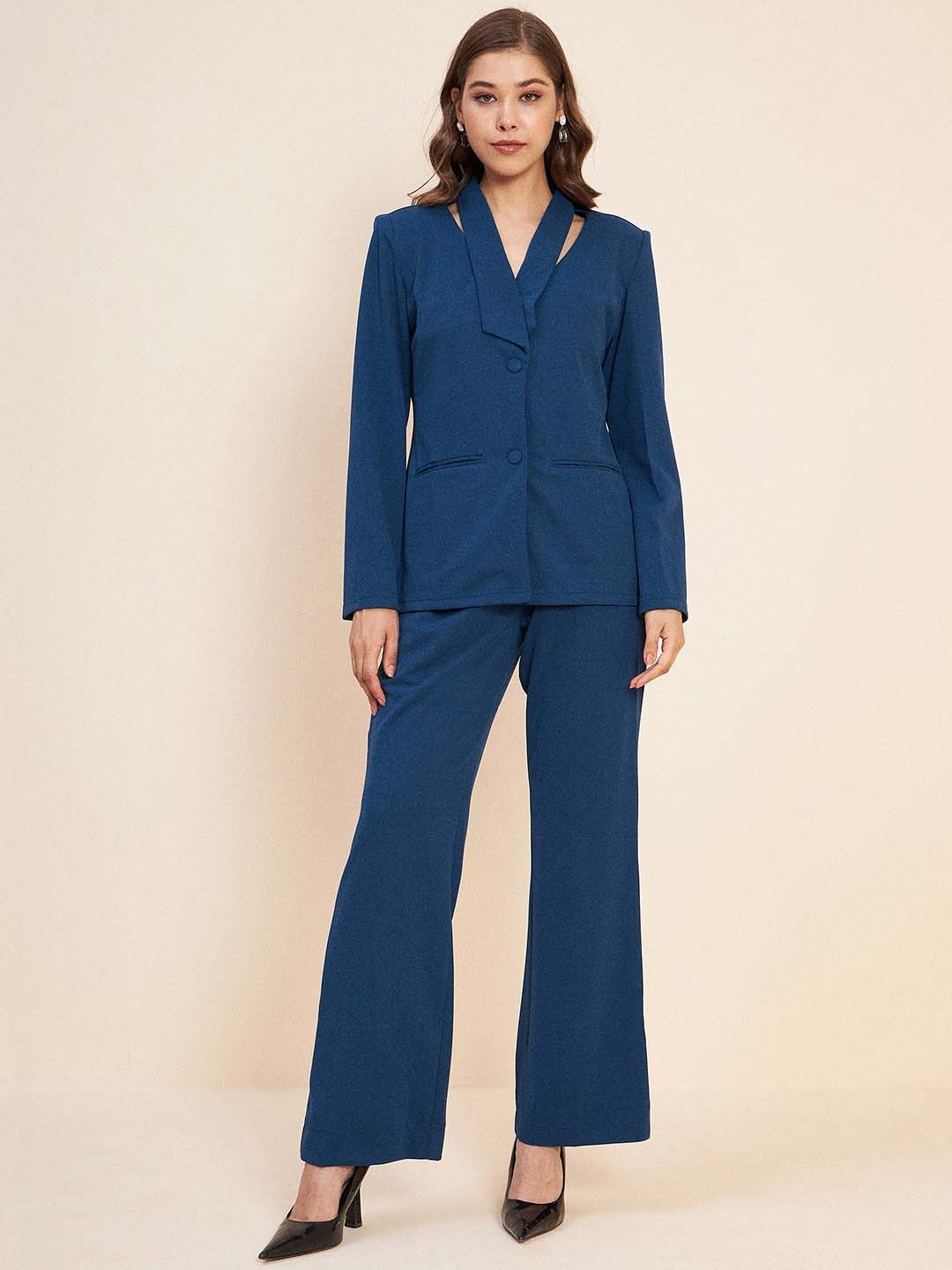 

Antheaa Blazer & Trousers Co-Ords Set, Teal