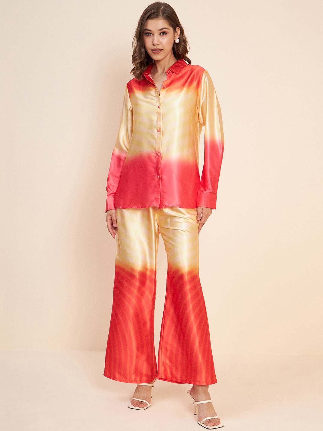

Antheaa Ombre Dyed Shirt & Palazzos, Orange