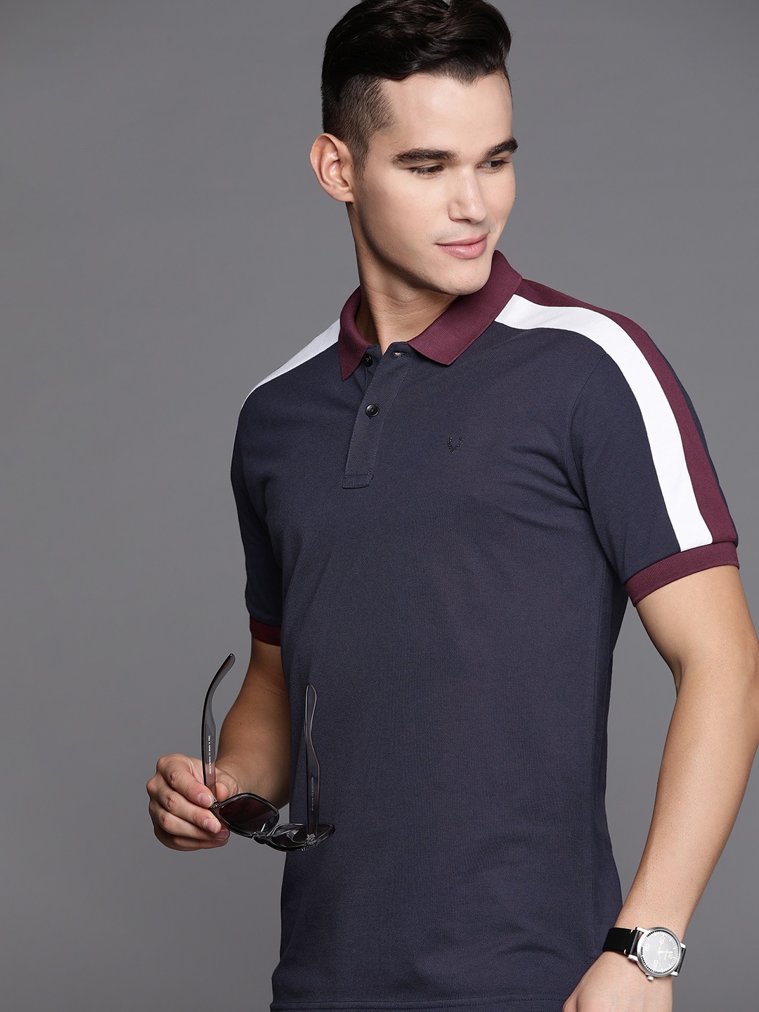 

Allen Solly Sport Men Polo Collar T-shirt, Navy blue