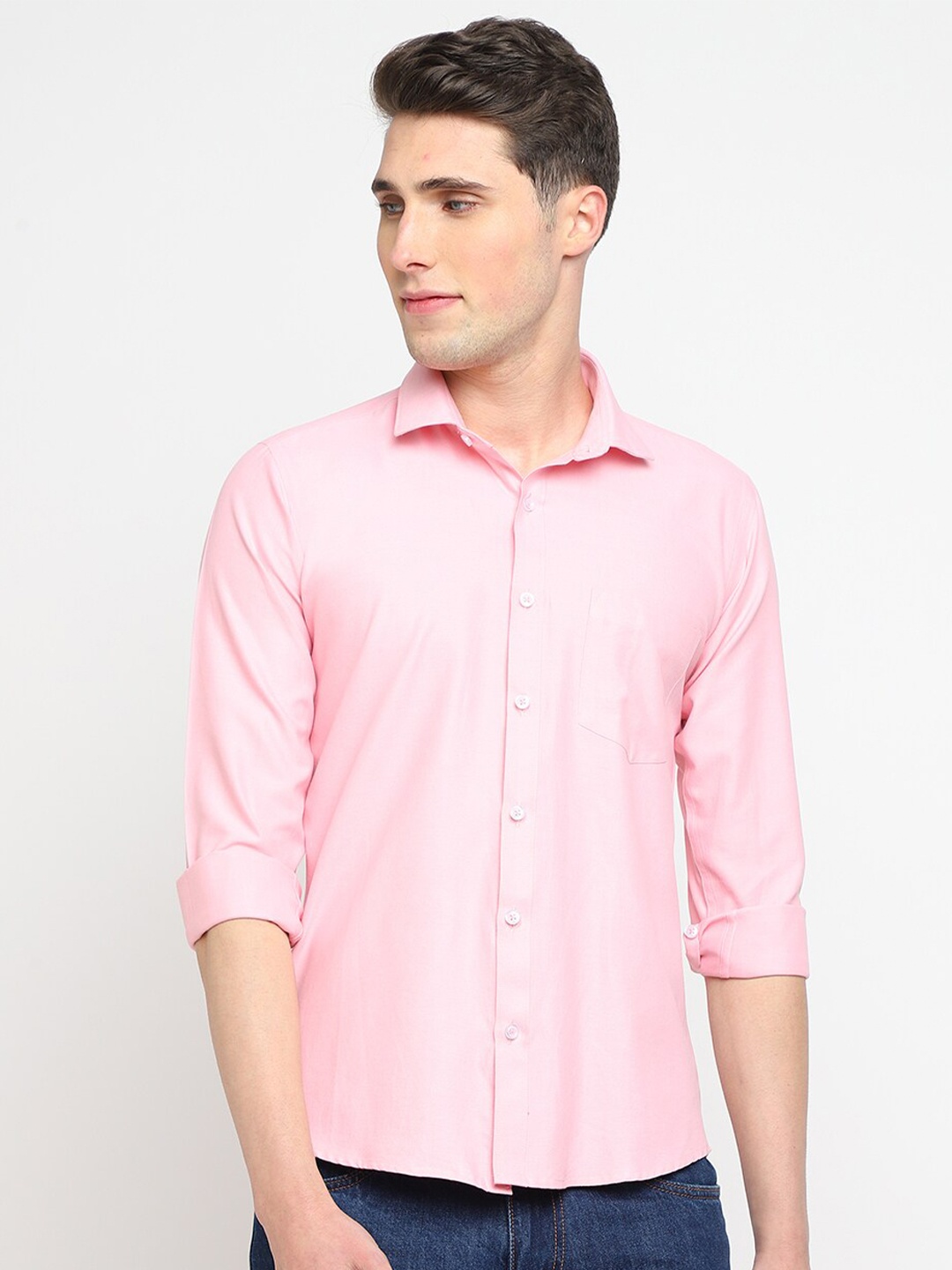 

JADEBERRY Classic Slim Fit Cotton Casual Shirt, Pink