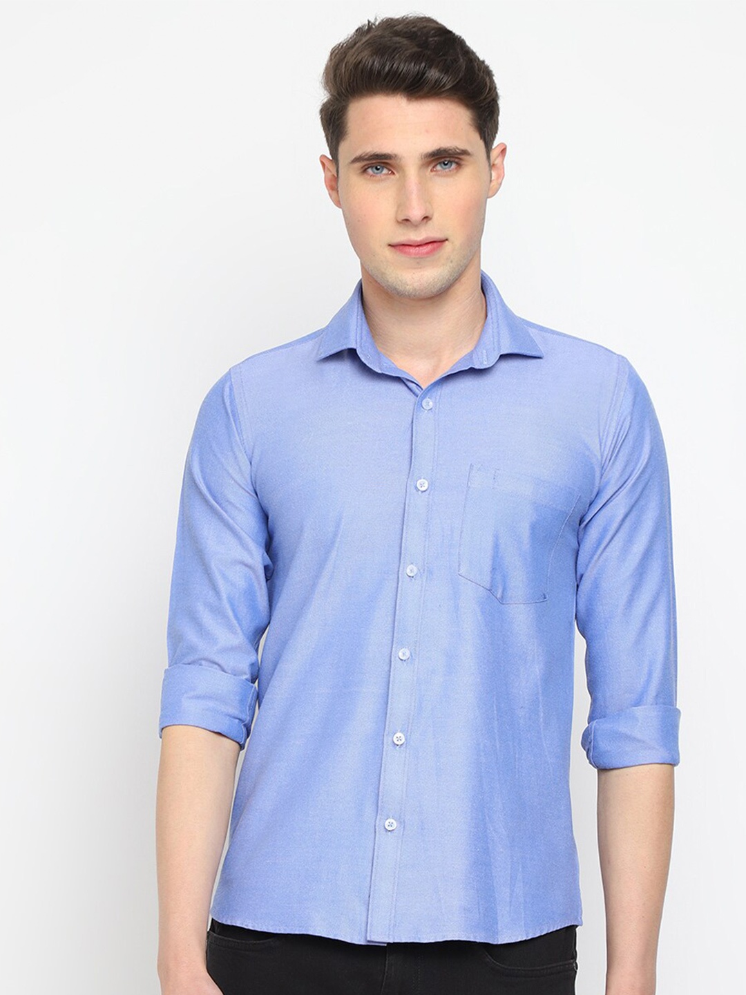 

JADEBERRY Classic Slim Fit Cotton Casual Shirt, Blue