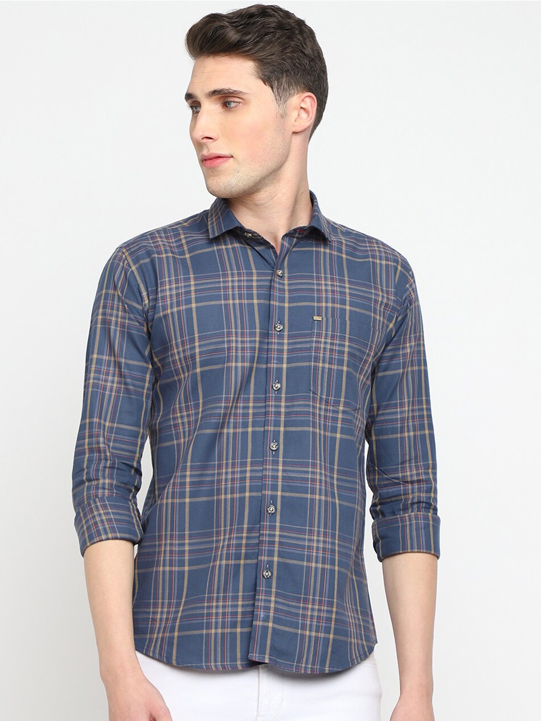 

JADEBERRY Classic Tartan Checked Cotton Casual Shirt, Purple