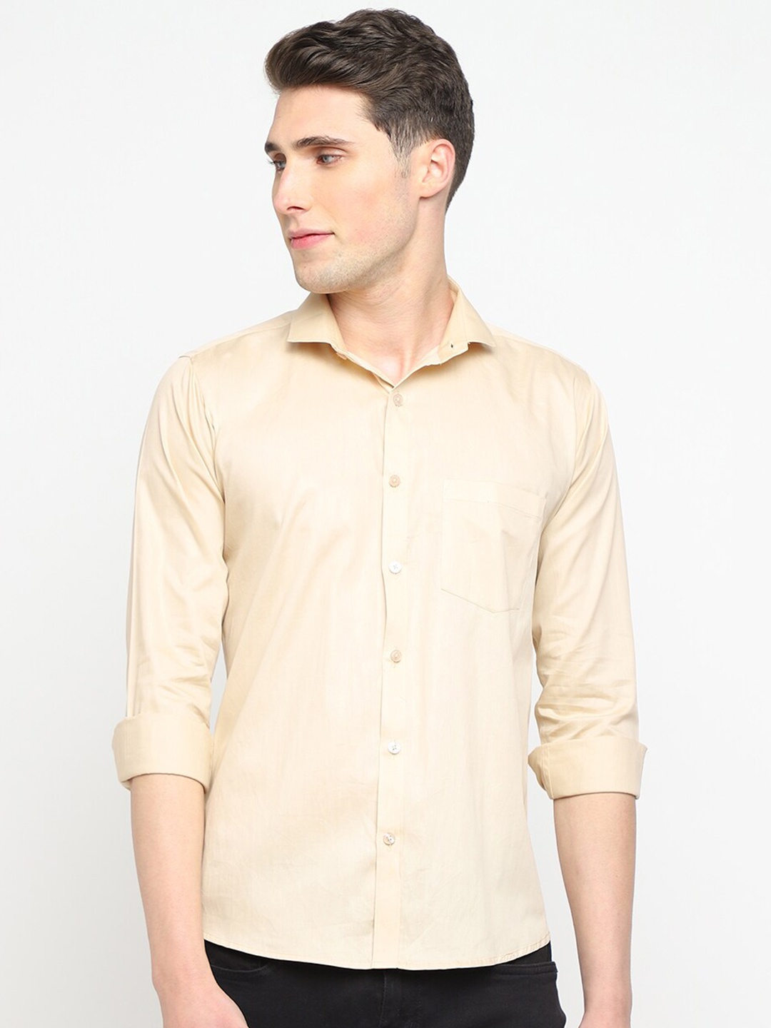 

JADEBERRY Classic Regular Fit Cotton Formal Shirt, Cream