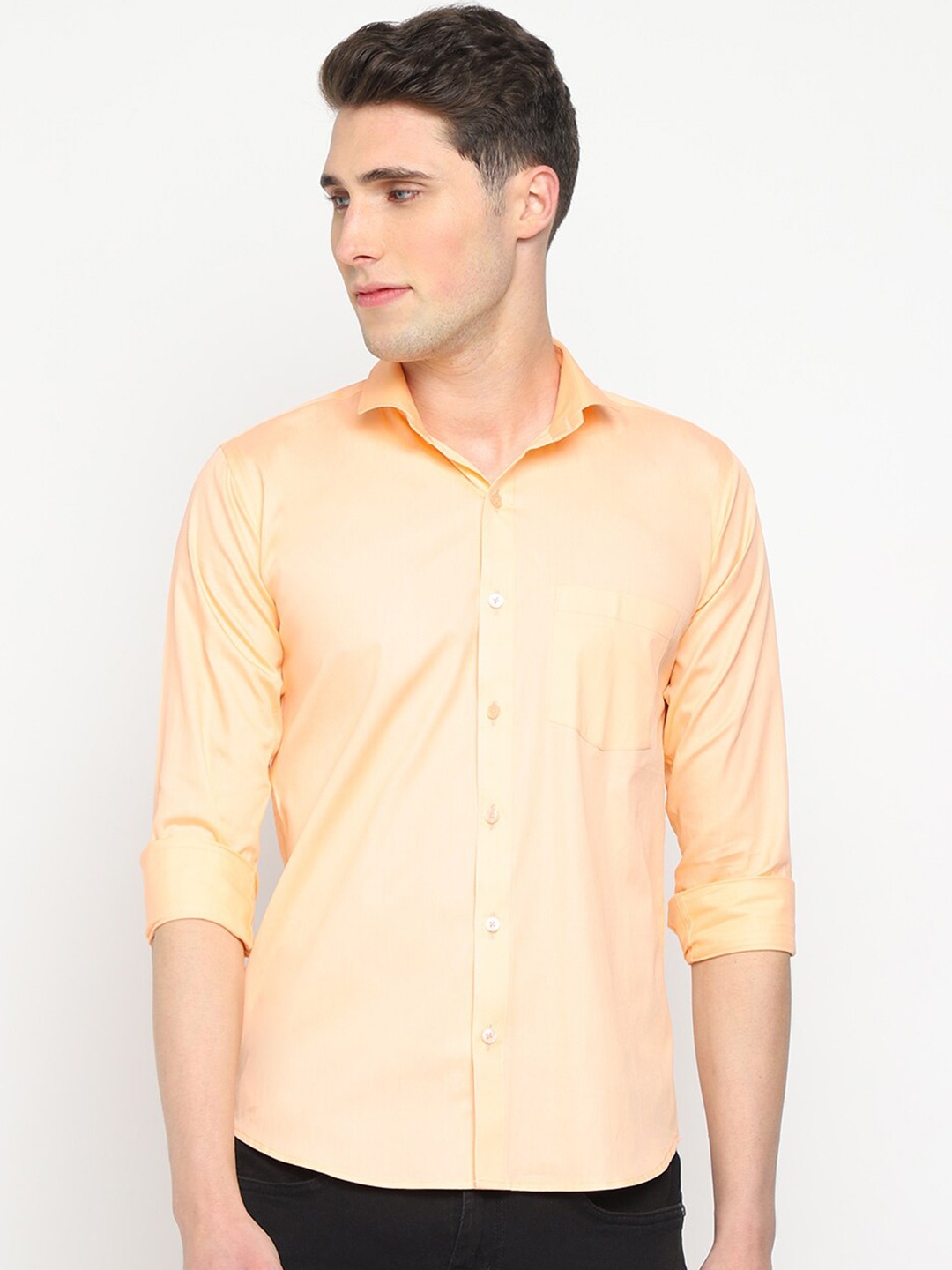 

JADEBERRY Classic Sheer Cotton Casual Shirt, Orange