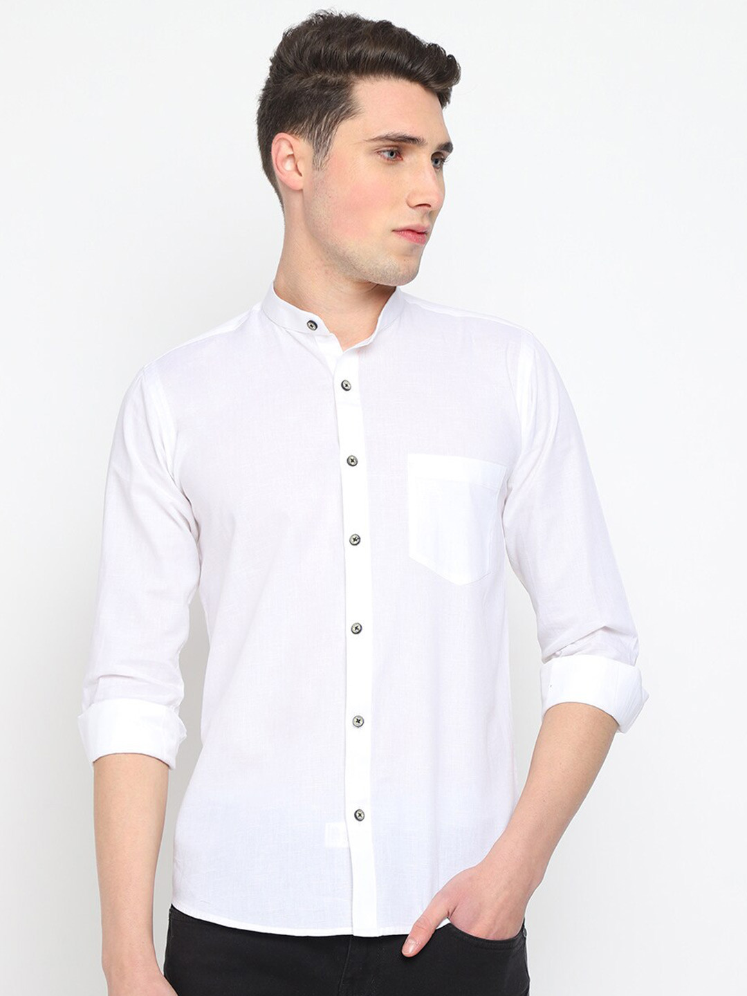 

JADEBERRY Classic Slim Fit Cotton Casual Shirt, White