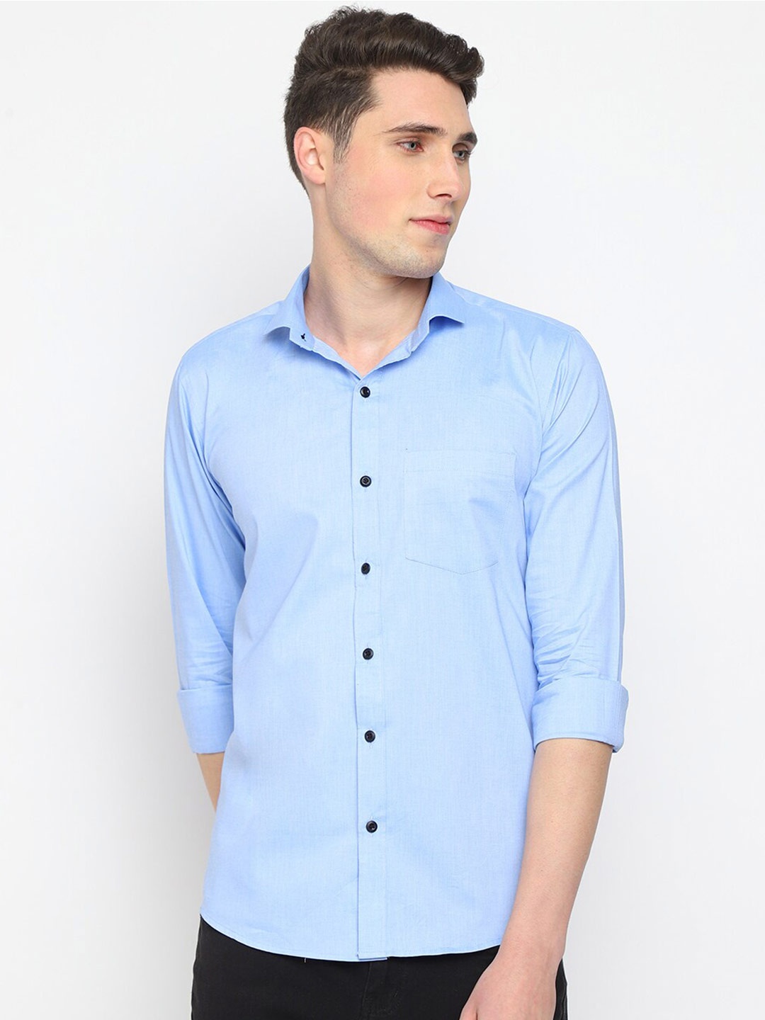 

JADEBERRY Classic Slim Fit Opaque Casual Shirt, Blue