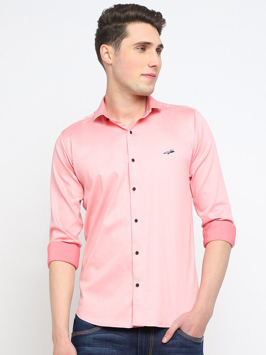 

JADEBERRY Classic Slim Fit Cotton Casual Shirt, Pink