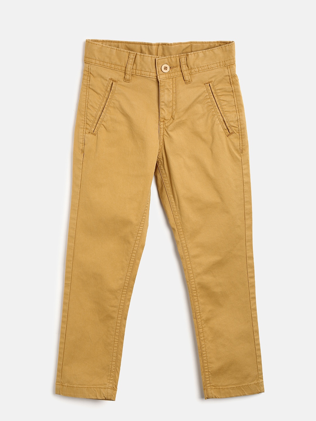 

Flying Machine Boys Khaki Regular Fit Solid Chinos