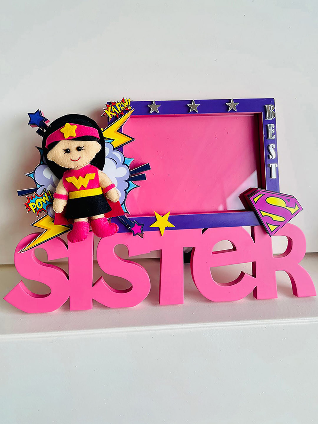

Little Surprise Box LLP Pink Best Sister Table Photo Frame