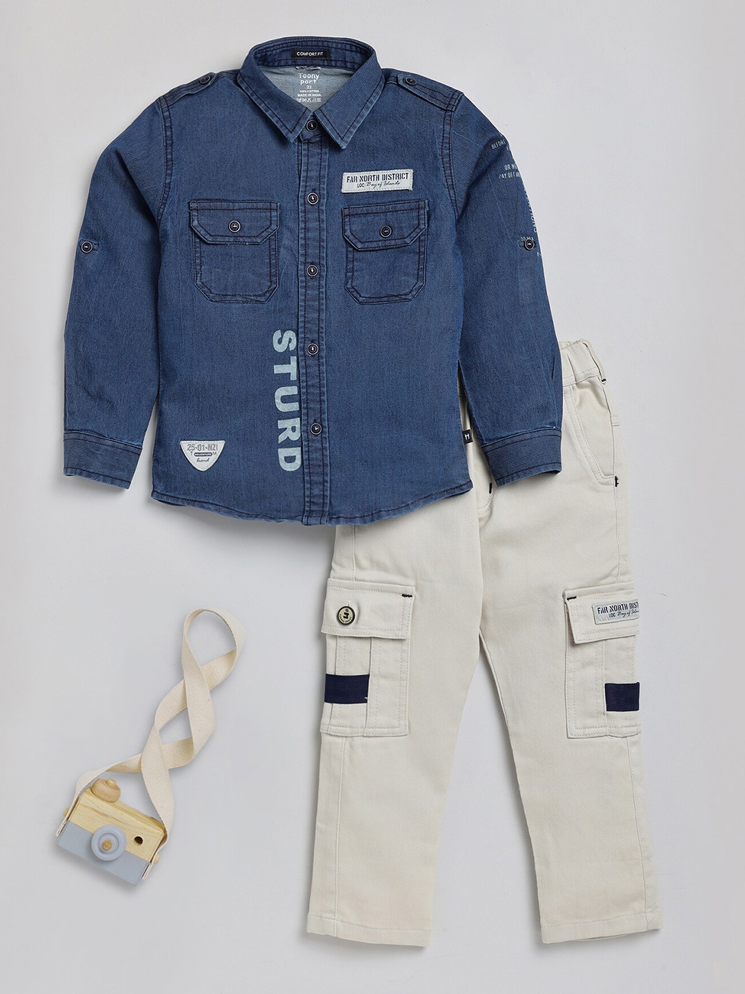 

Toonyport Boys Printed Shirt with Trousers, Blue