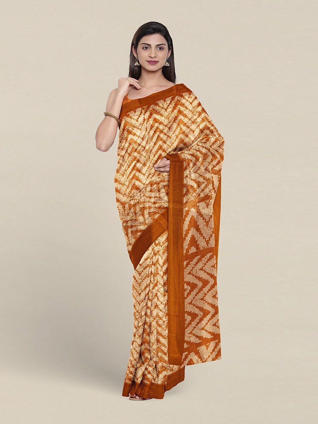 

Pothys Batik Printed Saree, Orange