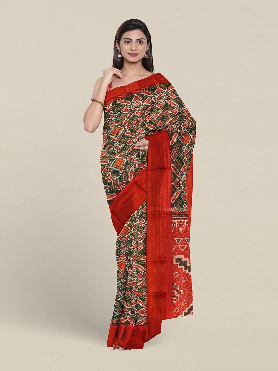 

Pothys Ethnic Motifs Printed Saree, Green