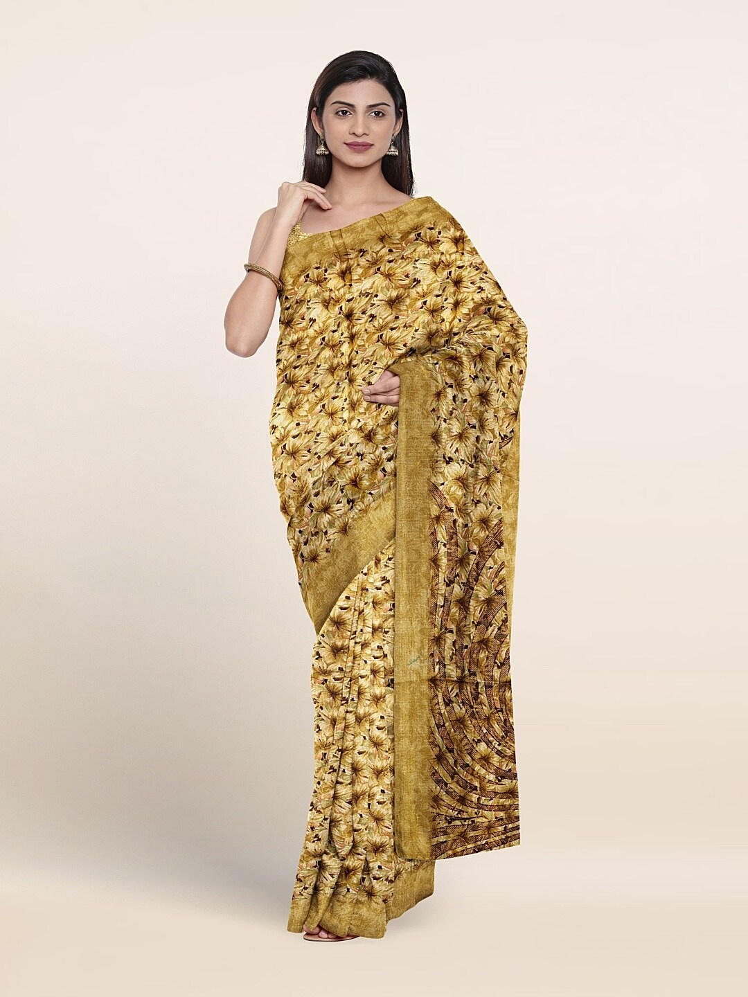 

Pothys Floral Printed Saree, Mustard
