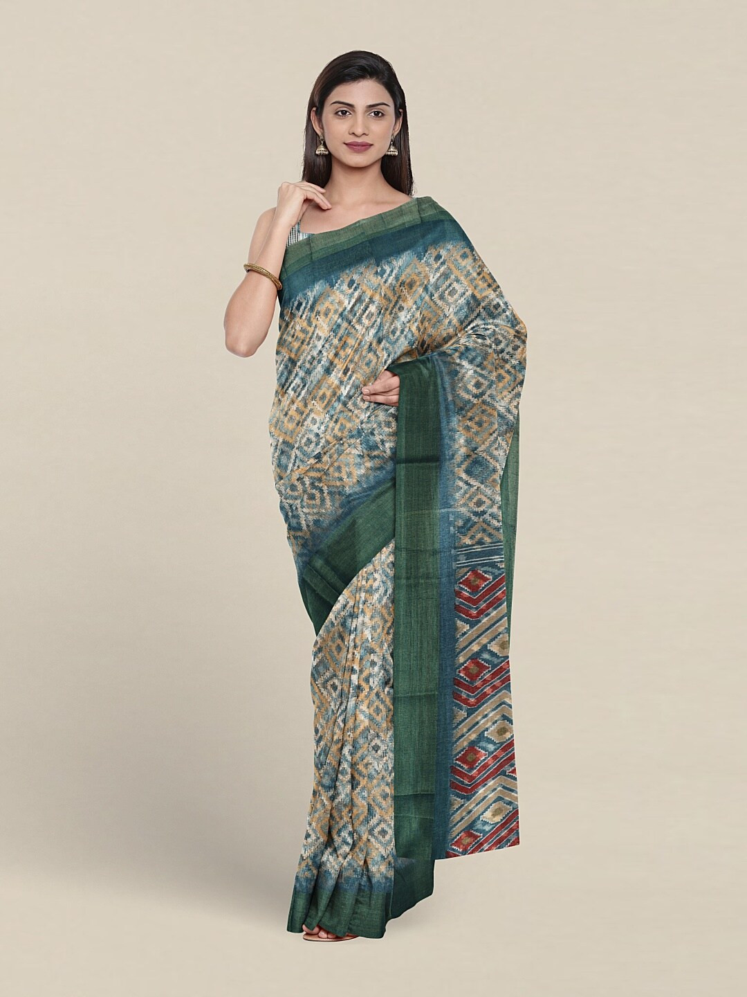 

Pothys Ethnic Motifs Printed Saree, Blue