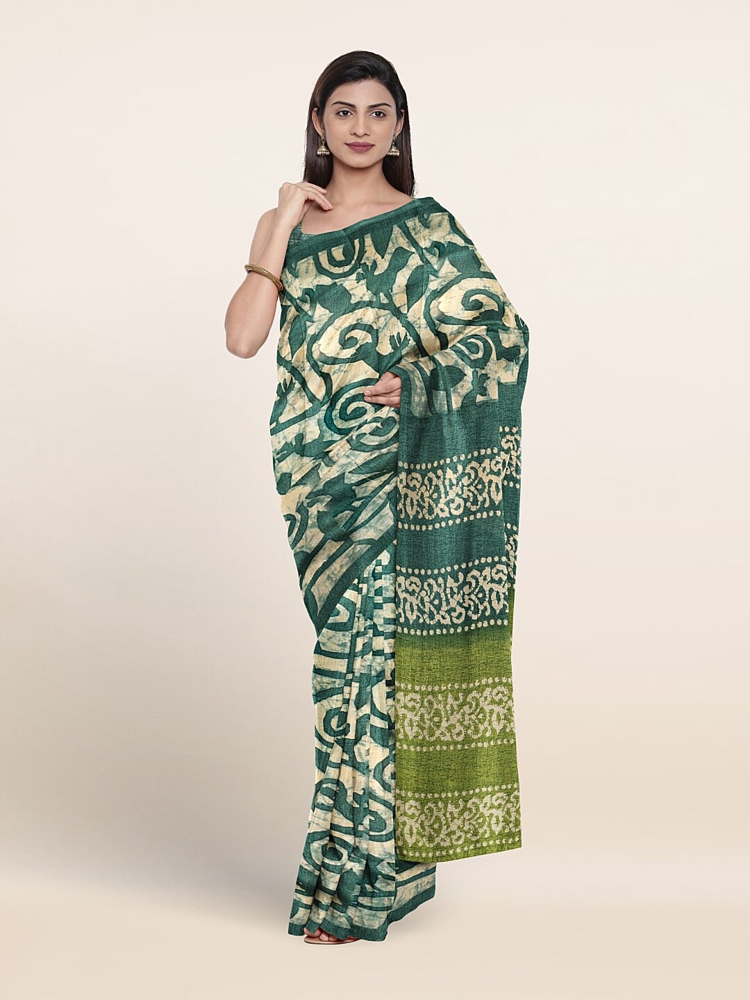 

Pothys Floral Printed Saree, Green