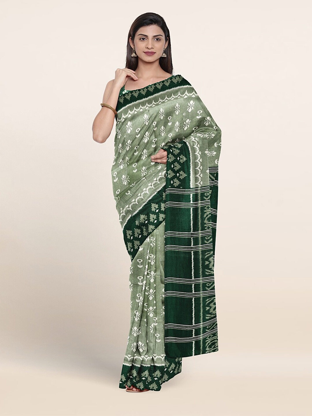 

Pothys Ethnic Motifs Printed Saree, Green