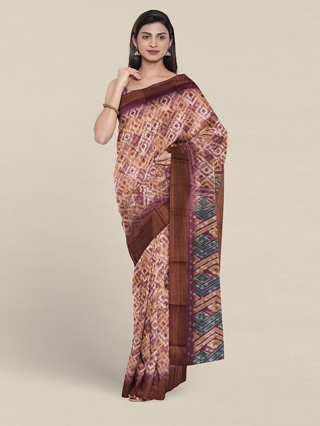 

Pothys Geometric Printed Saree, Lavender