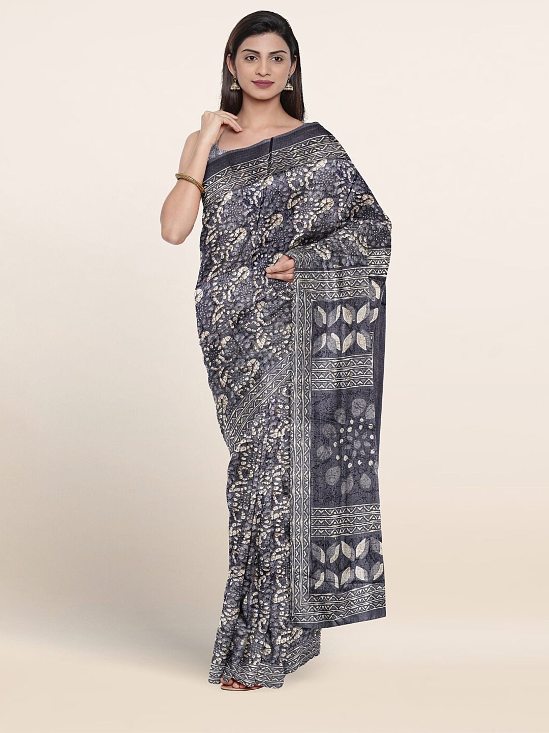 

Pothys Ethnic Motifs Printed Saree, Grey