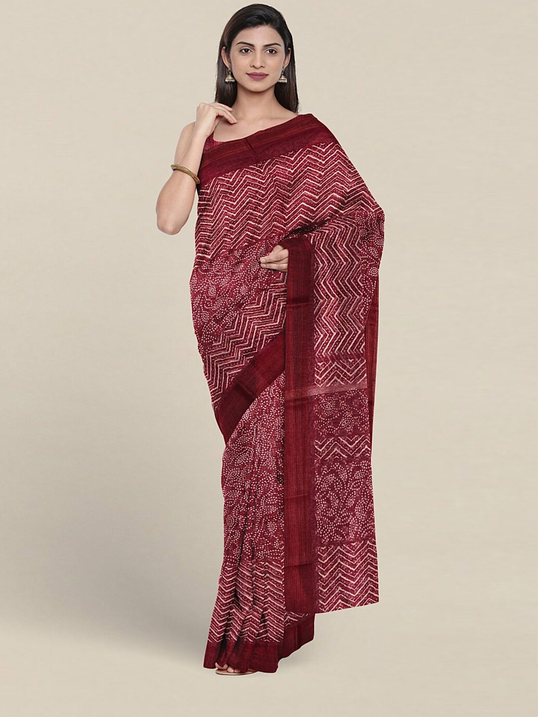 

Pothys Ethnic Motifs Printed Saree, Purple