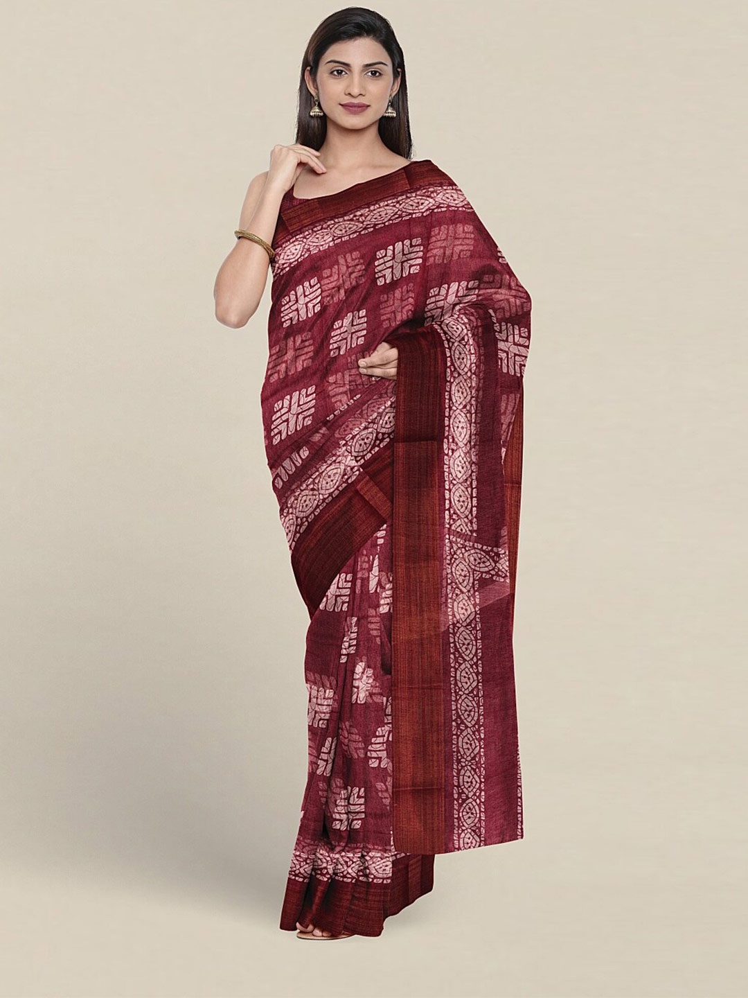 

Pothys Batik Printed Zari Saree, Purple