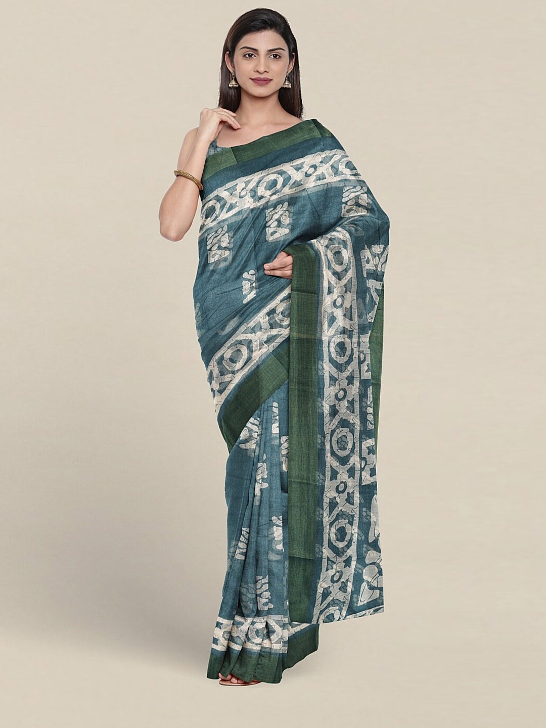 

Pothys Batik Printed Saree, Blue